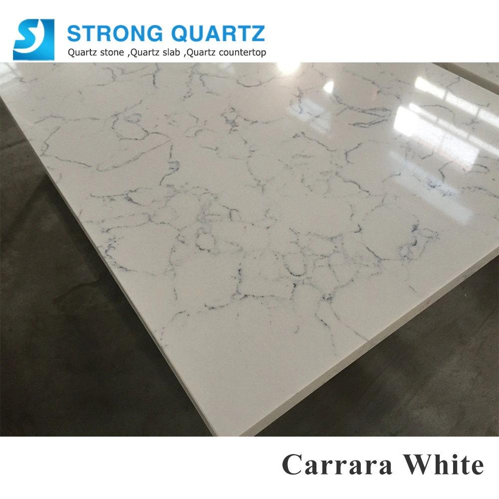 Artificial Marble Look Engineered White Quartz Stone (SQ6004 Carrara White)