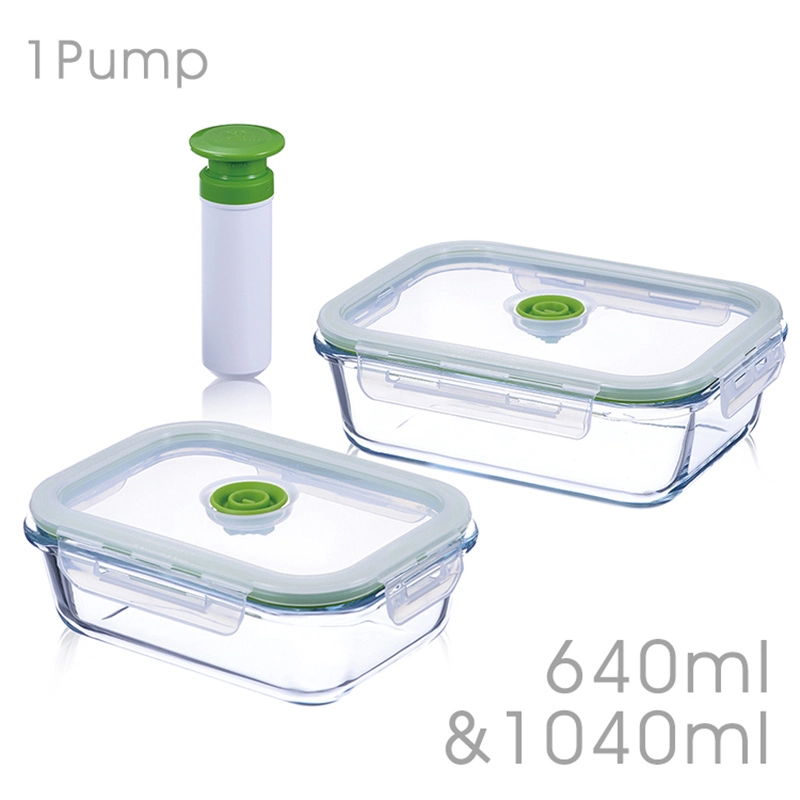 Vacuum Pump Borocilicate Glass Food Meal Kitchen Container Set