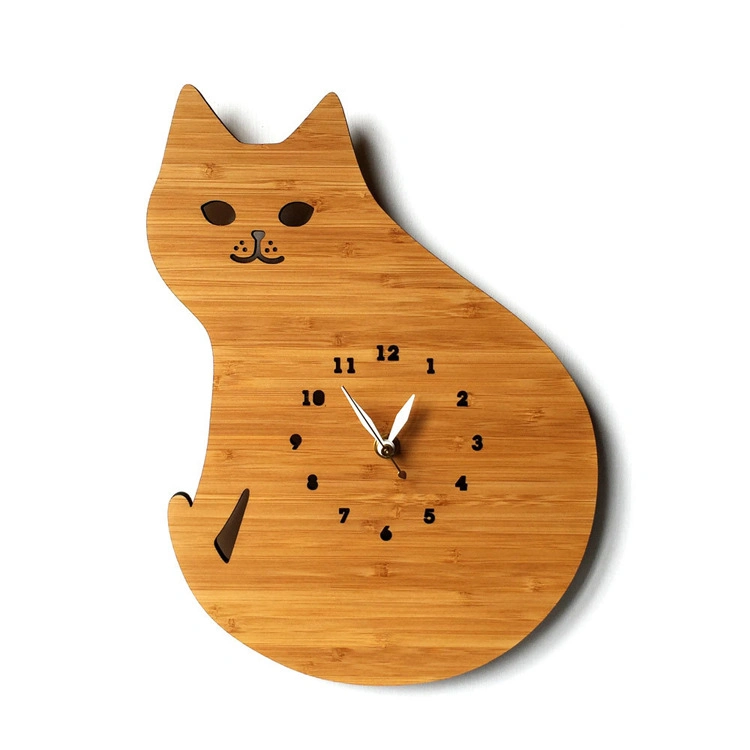 La decoración del hogar moderno personalizado forma animal Reloj de pared de madera