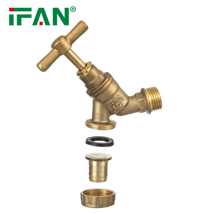 Ifan 1/2-3/4" Szie Customized Brass Bibcock Yellow Wholesale/Supplier Brass Faucet