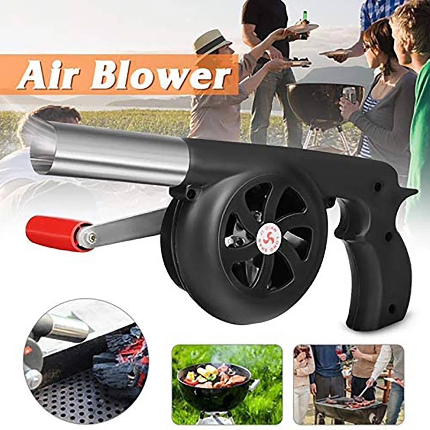 Manual Burner Blower Camping Hand Crank Fire Extinguisher Fan Ci22474