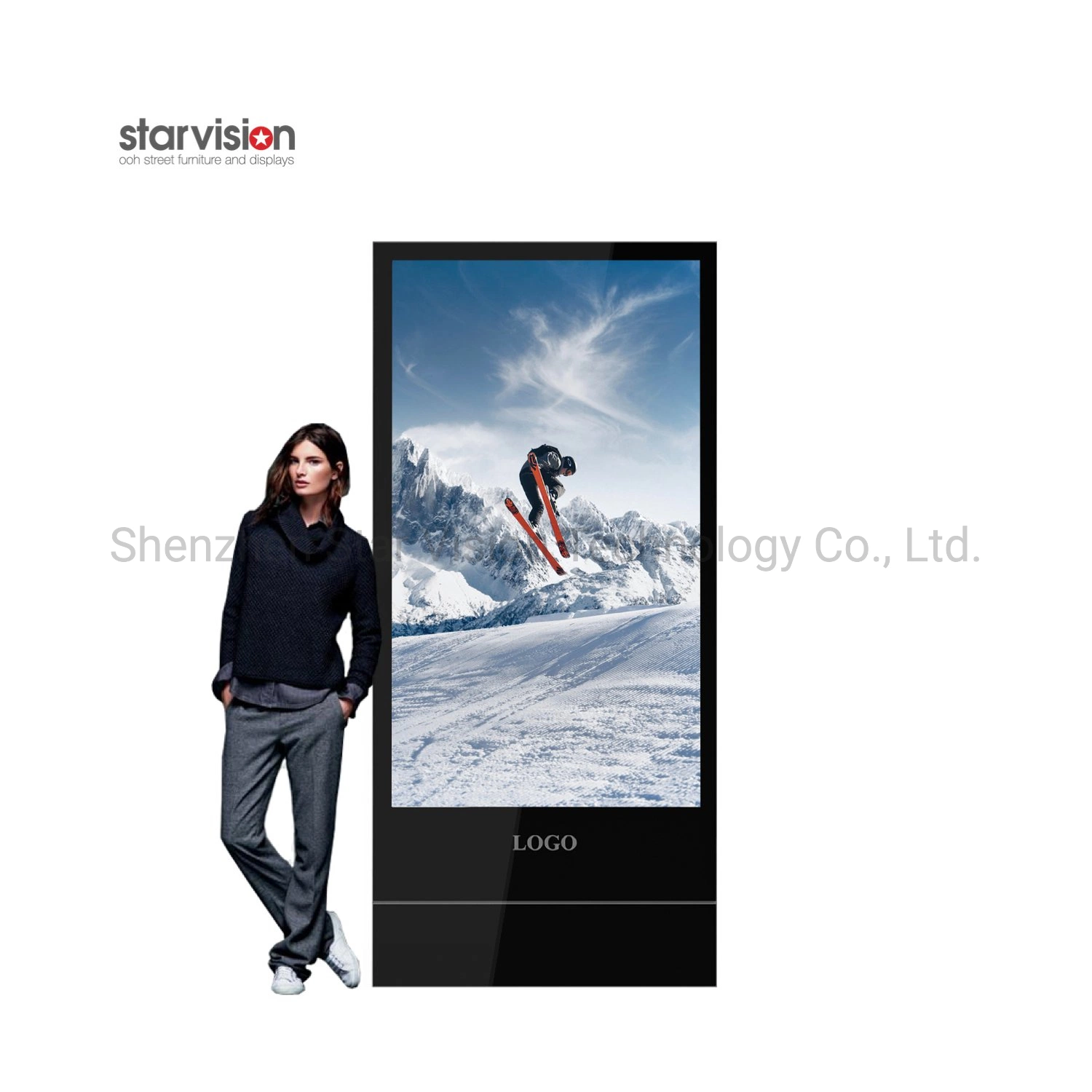 55 65 Inch Freestanding Custom Android Touch Screen Remote Indoor LCD Signs