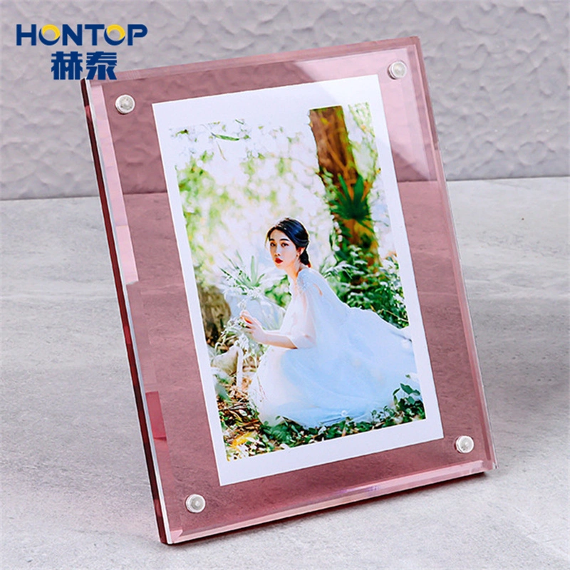 Wholesale/Supplier Colorful Transparent Promotion Elegant Classical Acrylic Memorabilia Frameless Crystal Photo Picture Frame