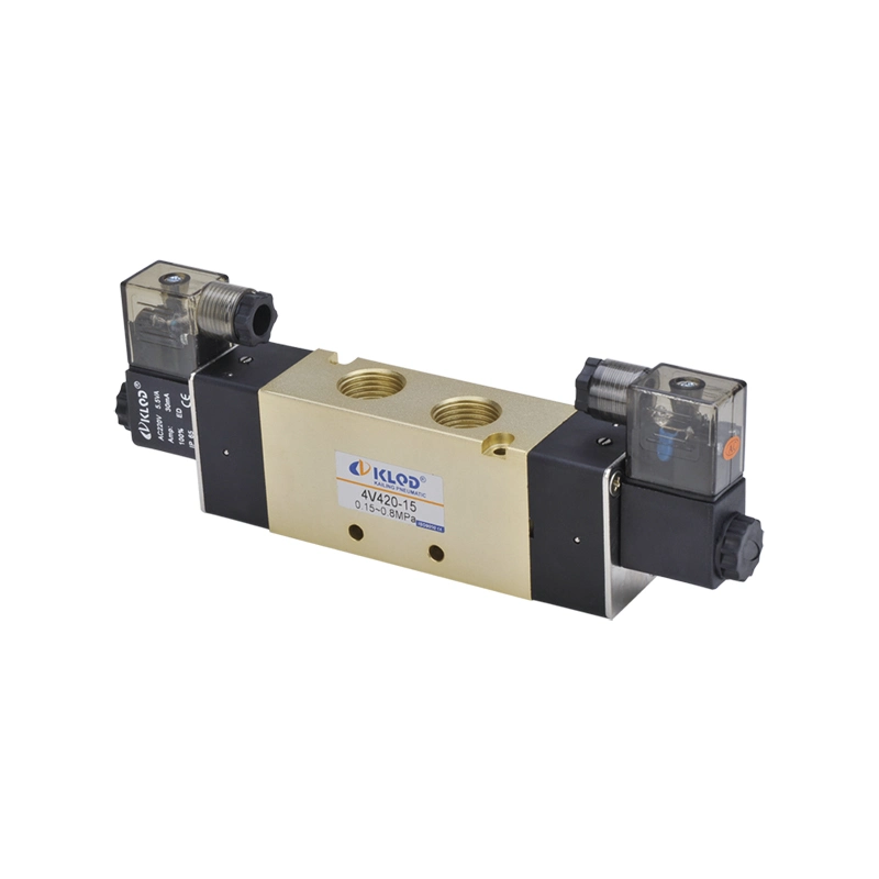 Klqd Low Price 4V400 Series 5/2 Way 4V410-15 1/2 Inch Solenoid Valve