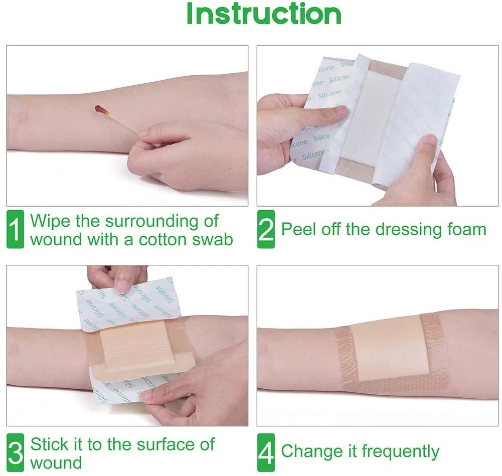 Functional Advanced Bandage Silicone Foam Wound Dressing for Exuding Wounds