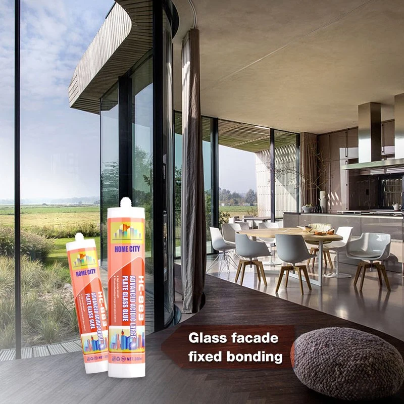 Store Outdoor Metal Wood Large Glass Window Sealant Acetate Silicone Glue Water Large Plate Glass Adhesive Wind and Snow Protection UV and Crack Prevention