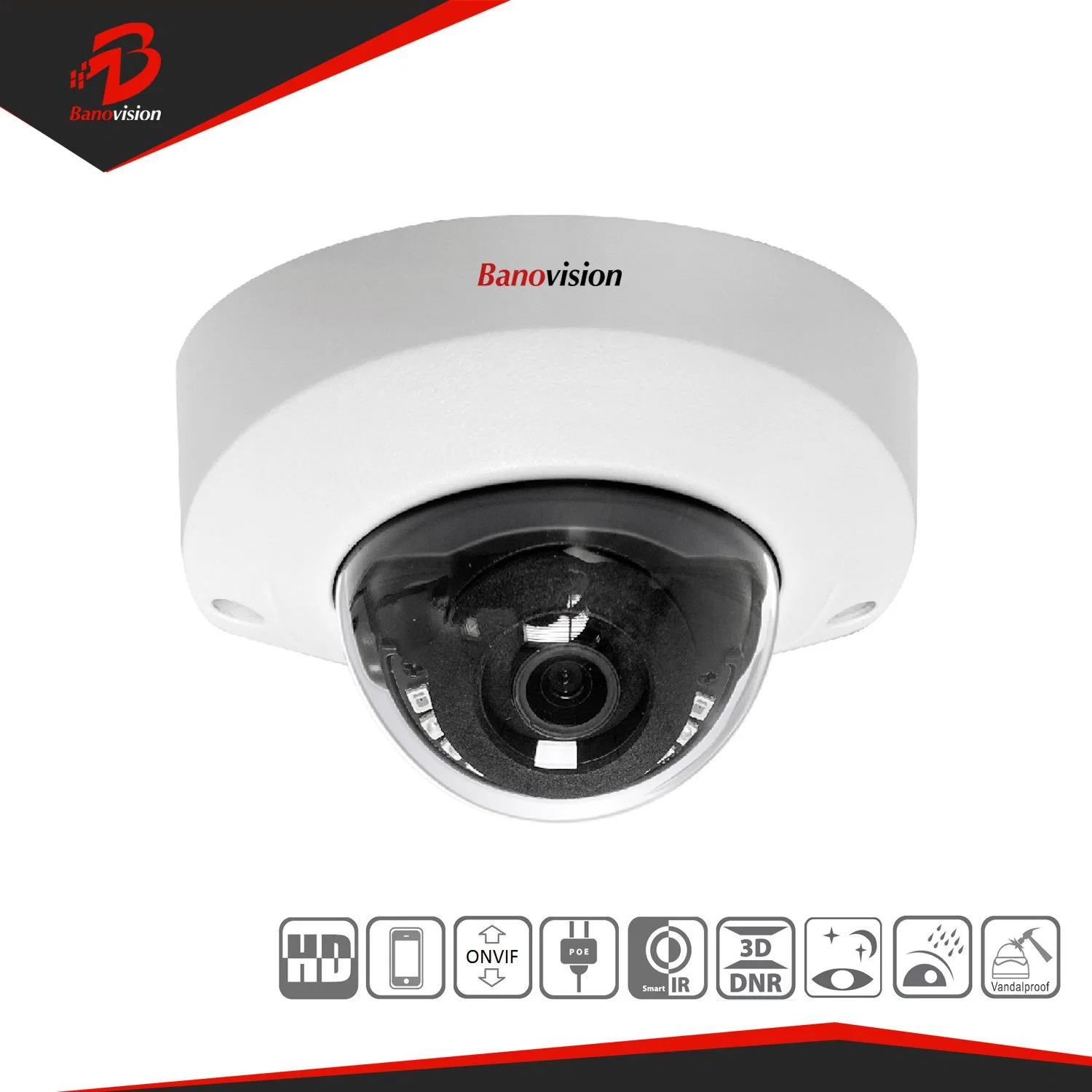 Banovision 1080P de vídeo IP de 2MP Prueba antivandalismo domo de vigilancia de seguridad de la red de cámaras de CCTV