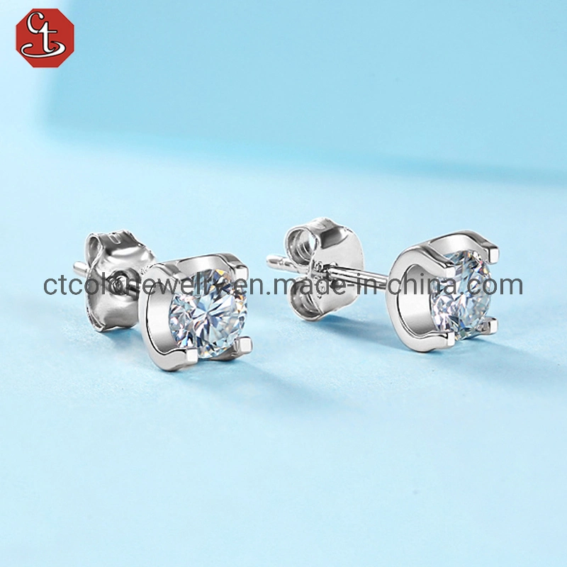 Joyería de moda Moissanite orejeras Temperament y versátiles pendientes para niñas