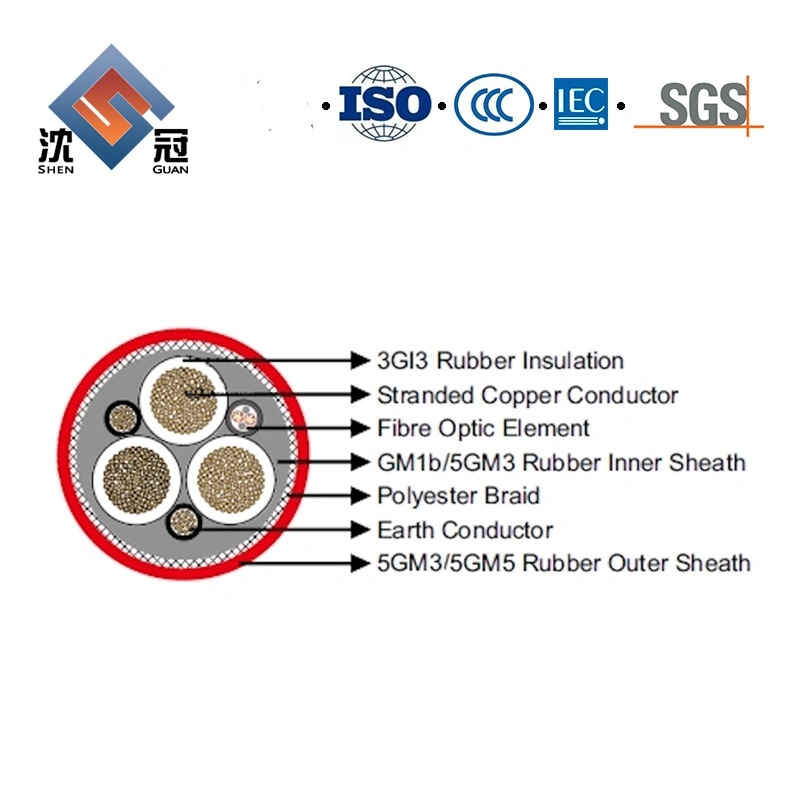 Shenguan Prix compétitif IEC 60245-4 câble Ruber H07RN-F, câble minier, câble d'alimentation ligne de tête alliage d'aluminium électrique