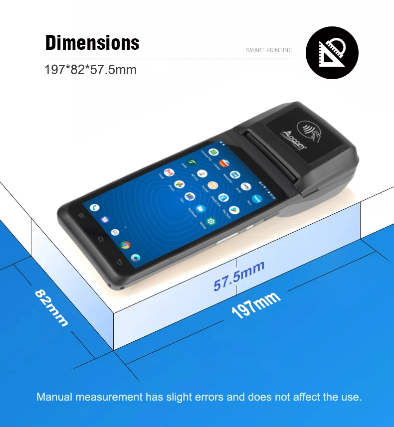 Ocom 4G Handheld POS Barcode Scanner System Android 12 Mobile POS Terminal Machine with 58mm Thermal Label Receipt Printer