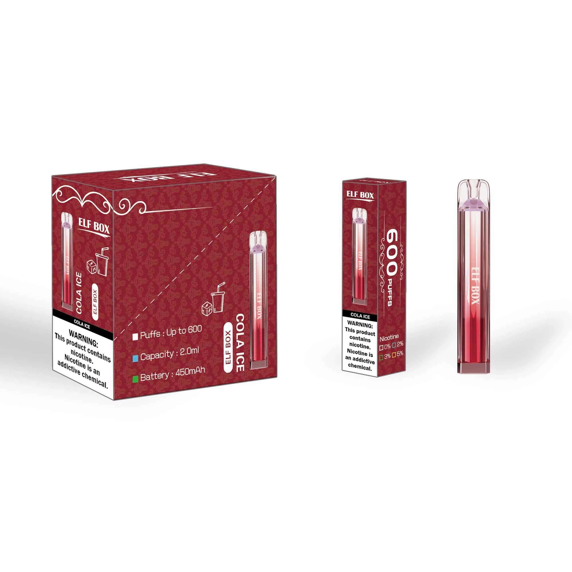 Aroma King Crystal Disposable/Chargeable Vape Elf 600 Puffs Wape Pen Hookah 2ml Puffbar Smoking E Cigarette Wholesale/Supplier