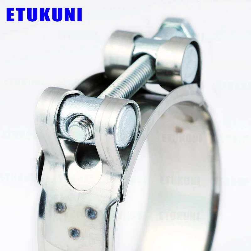 Adjustable Zinc Plated Steel Heavy Duty Hose Clamp for Exhause Pipe with Single Bolt