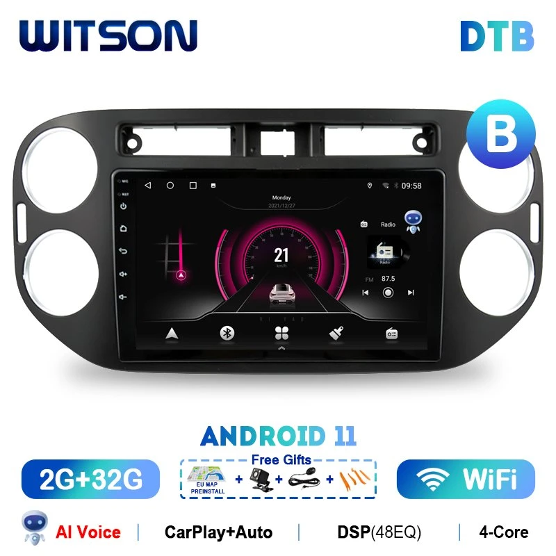 Witson Android 11 Car Audio for Volkswagen Tiguan 2010-2017 Ai Voice Carplay Navigation WiFi GPS 2 DIN Auto Radio