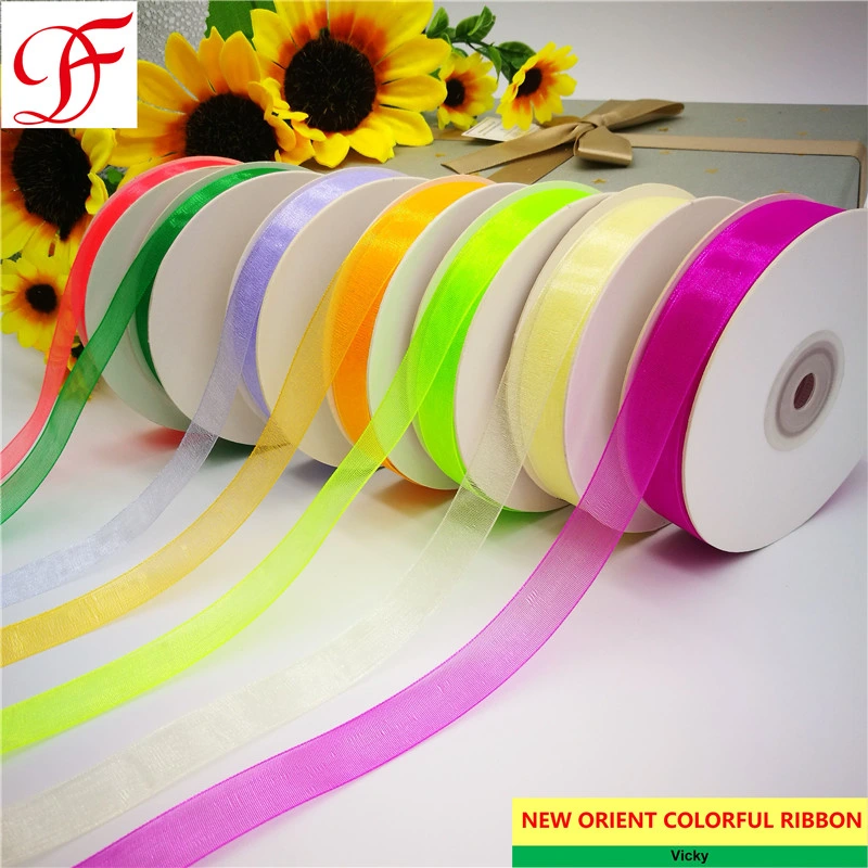 Factory Supply Nylon Sheer Organza Ribbon Grosgrain Satin Ribbon Hemp Ribboin Jute Ribbon Nastri Doppio Raso Fitas Cetim for Decoration/Wrapping/Garments/Gifts