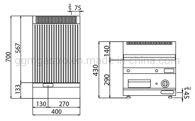 Commercial Kitchen Appliance Stainless Steel Counter Top Electric Flat Grill