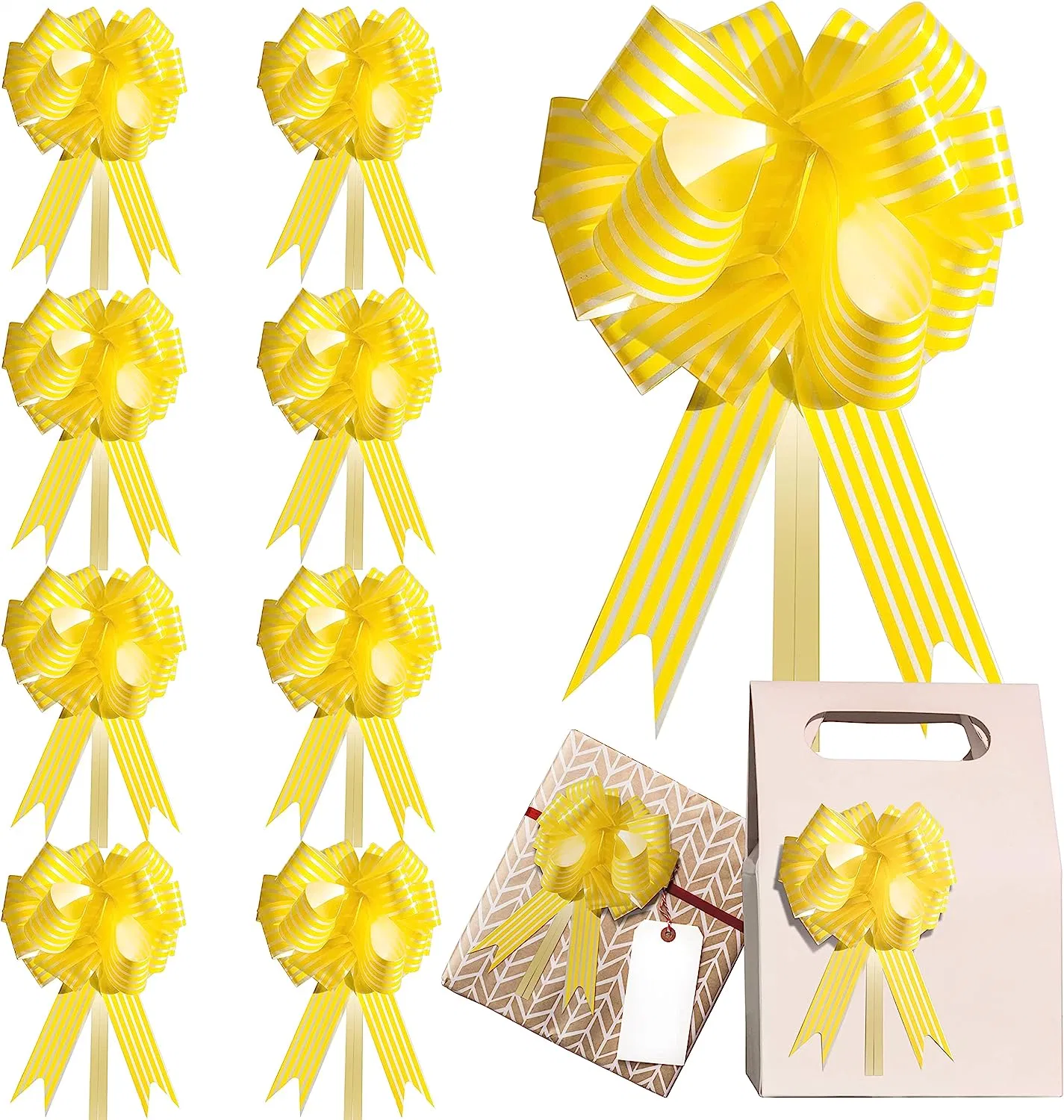 Bowknot Is Gift Packaging, Christmas, Wedding Gifts, Valentine's Day, Decoration (yellow) Pull Bow