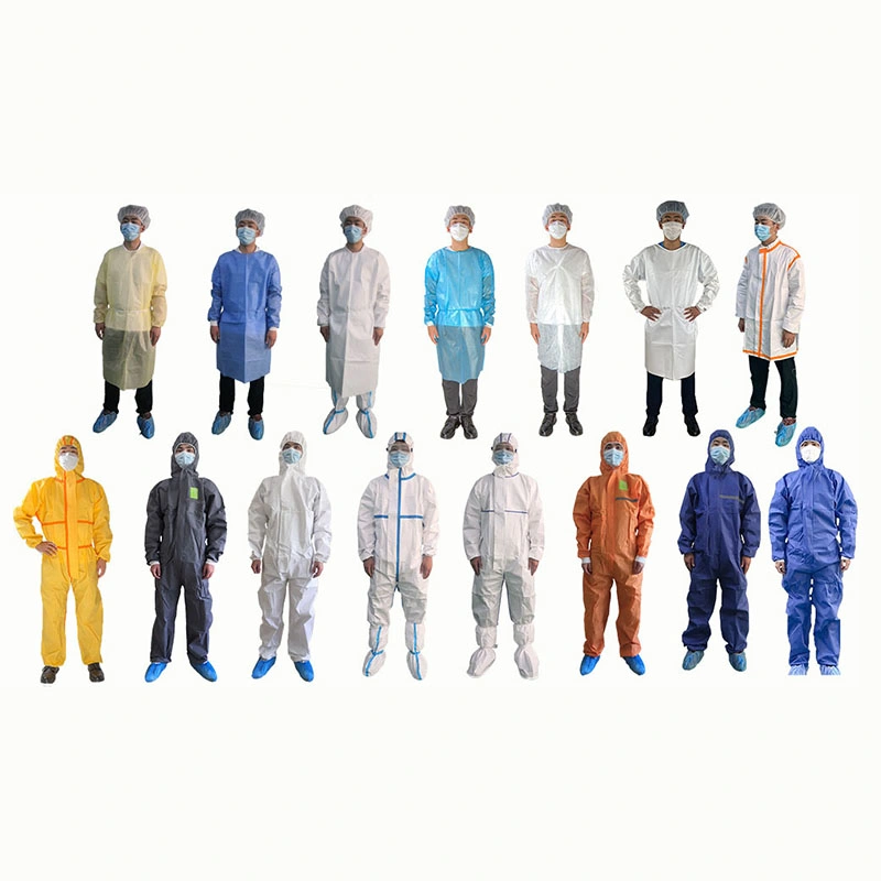 Guardwear OEM Chemical Safety Clothes Suit PPE for Ports Hooded Medical Protective Coverall Clothing for Ports