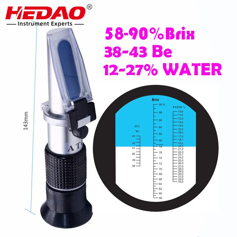 RHB-90atc 58-90% Refractomètre Brix Honey Testing Refractomètre
