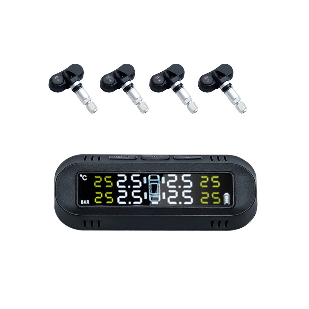 Wireless Car Solar Power TPMS Internal Sensor Solar Tire Pressure Monitor System