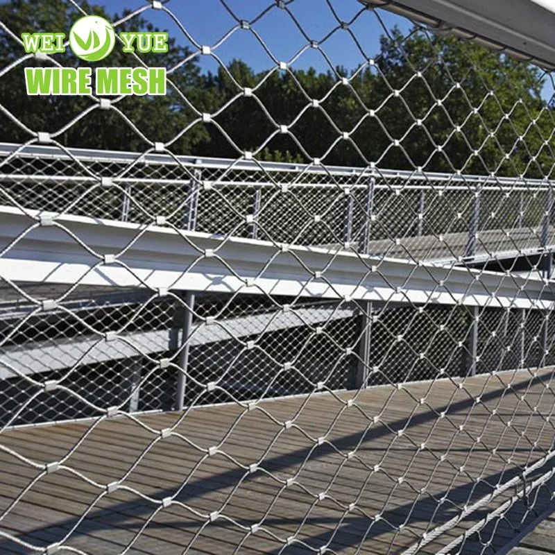 Stainless Steel Wire Rope Fence Mesh Deck Railing / Balustrade Balcony Infill Inox Net Mesh Steel Cable Mesh Anti-Falling Net