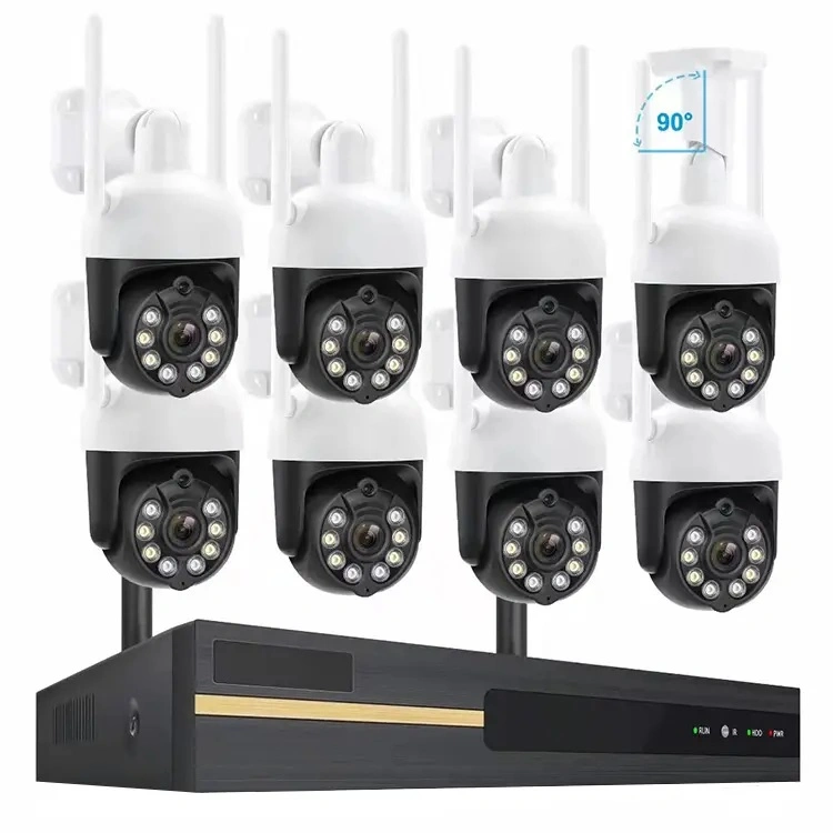 شحن سريع Eseeccepoud IP-PRO app 8CH Full Sets 3MP Home (ضبط كامل 3 ميجابكسل) نظام الأمان مجموعات WiFi NVR 8PCS Wireless PTZ Dome Camera نظام المراقبة