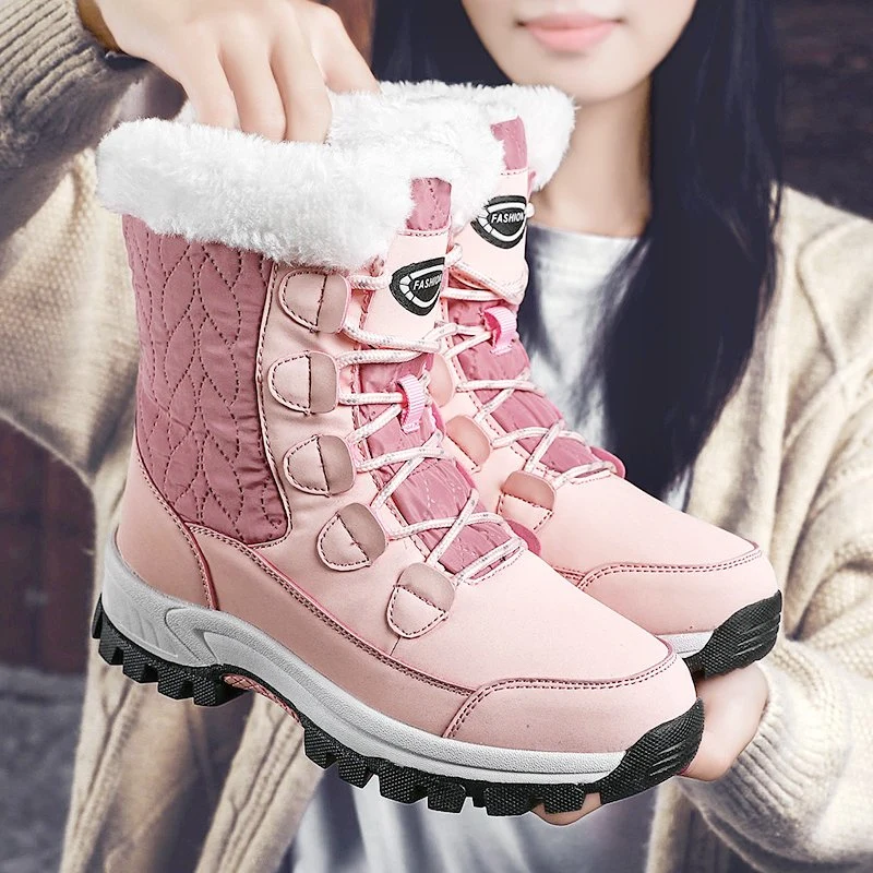 New Trend Warm Anti Slip Water Proof Upper Winter Women Snow Boots