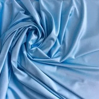 Mayorista de satén de poliéster azul teñido de tejidos para ropa de cama