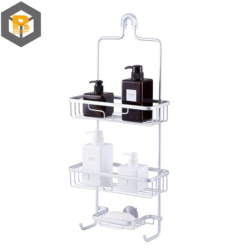 Bathroom Shower Shelf, Black Self Adhesive Shower Caddy Machine Part