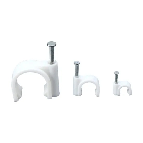 PE/PP Circle Type Plastic Nylon Wall Cable Clip with Steel Nail for Secure The Cable