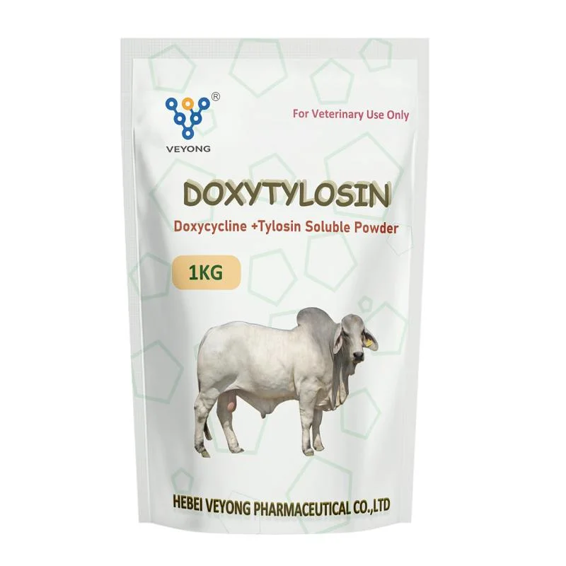 Veterinary Drug High Quality Tylosin Taratrate +Doxycycline Hyclate Water Soluble Powder for Animals