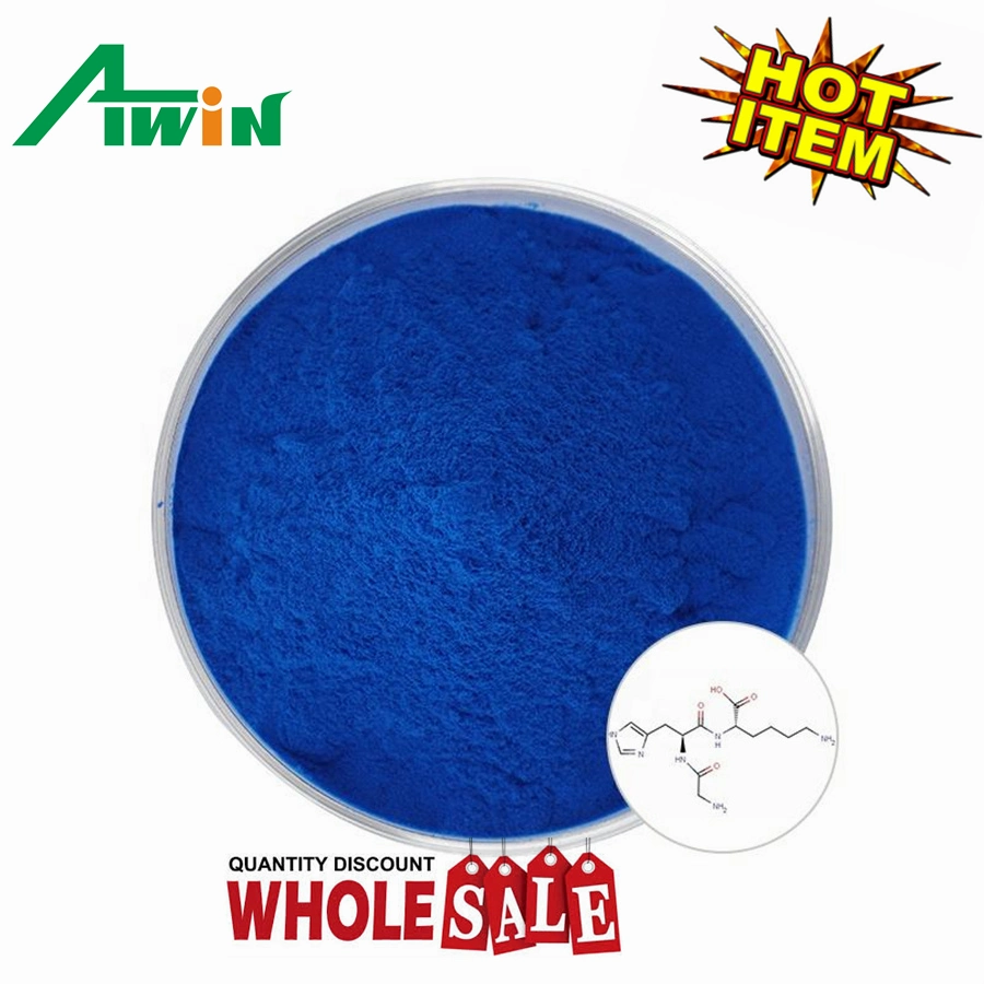 High quality/High cost performance  Healthife Ghk-Cu Powder 98% Blue Copper Peptide