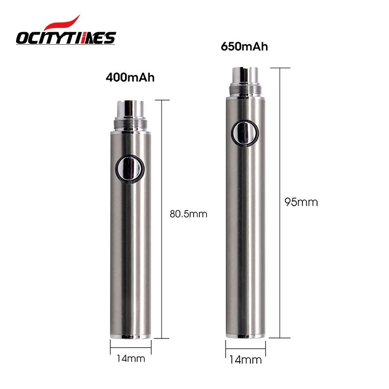 OEM Tension réglable de préchauffage jetables de gros Vape Pen Mod 510 pile bouton de filetage de la cartouche