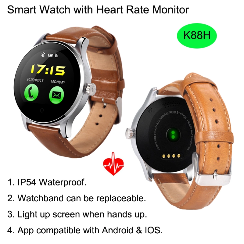 Regalo de Cumpleaños de la moda impermeable reloj inteligente con Monitor de Ritmo Cardíaco sedentarios recordatorio para la salud personal K88H