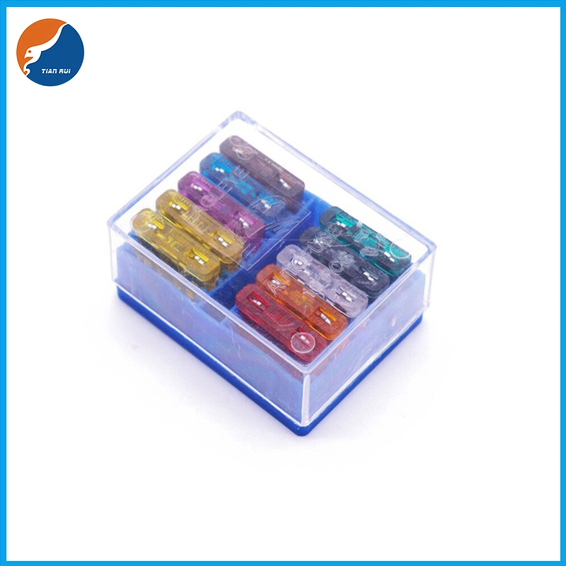 Automotive Car Fuse 10PCS 1A 2A 3A 5A 7.5A 10A 15A 20A 25A 30A 35A 40A Blade Fuse Assortment Kit Set