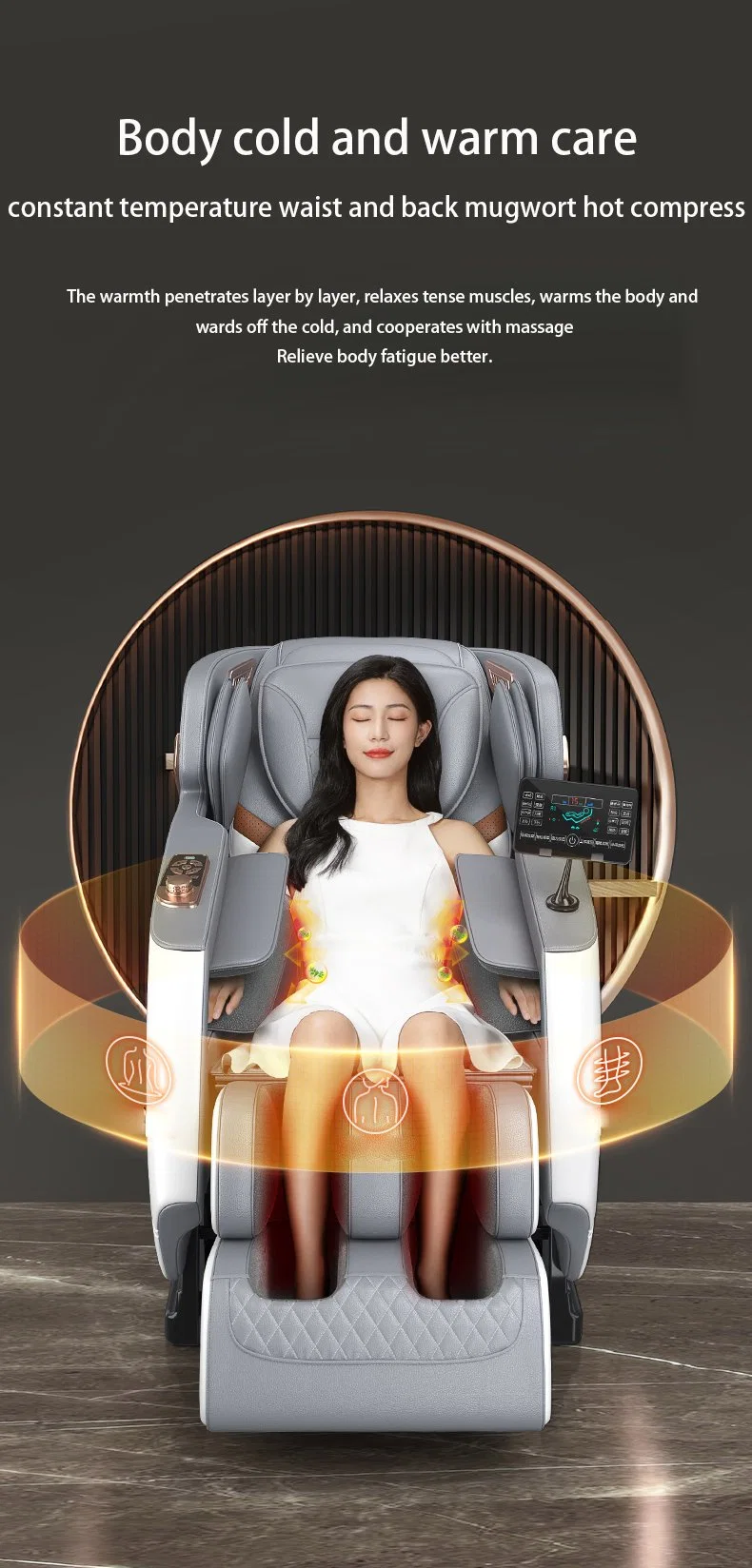 2022 Venta caliente caliente eléctrico al por mayor venta de C320L-24 OEM Masajeador de cuerpo completo de Gravedad Cero eléctrico airbag 4D Silla de masaje Shiatsu