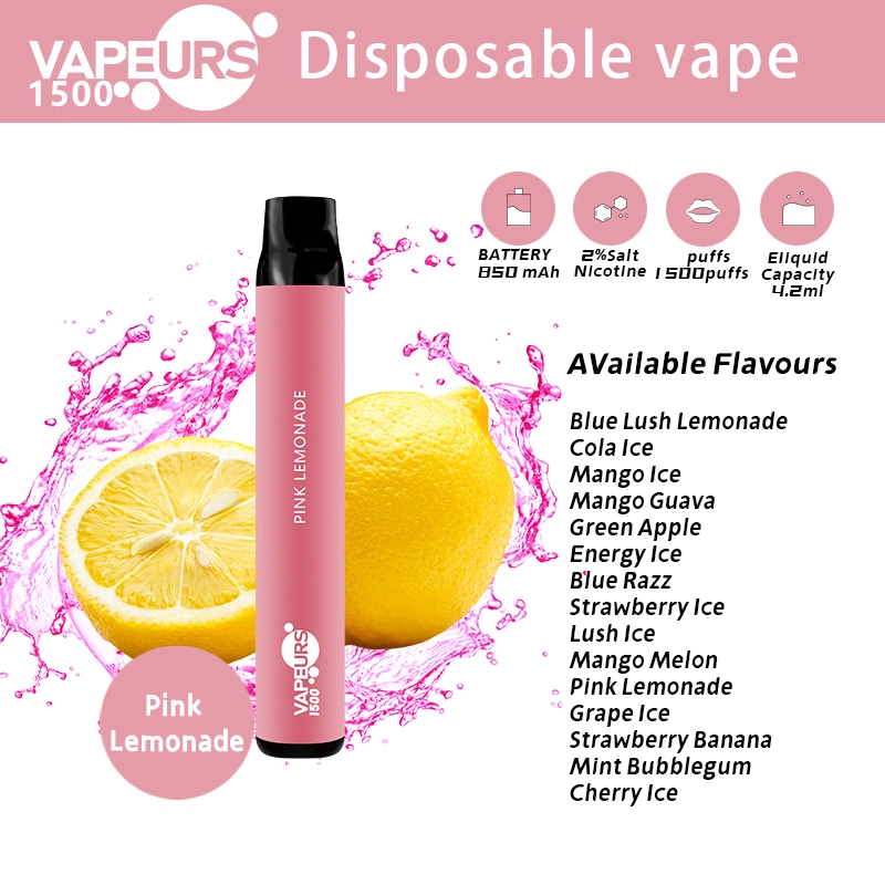 USA Vapeurs 1500 Puffs Disposable/Chargeable Vape Device E-Liquid Flavor and Vaping Equipment