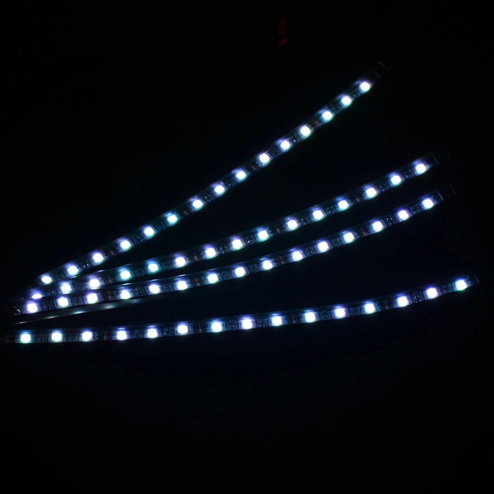 D'autres phares de voiture 4pcs 15voiture LED Accessoires de décoration ambiance pied de la lumière de la musique sans fil Contrôle vocal voiture Accessoires de décoration lumière