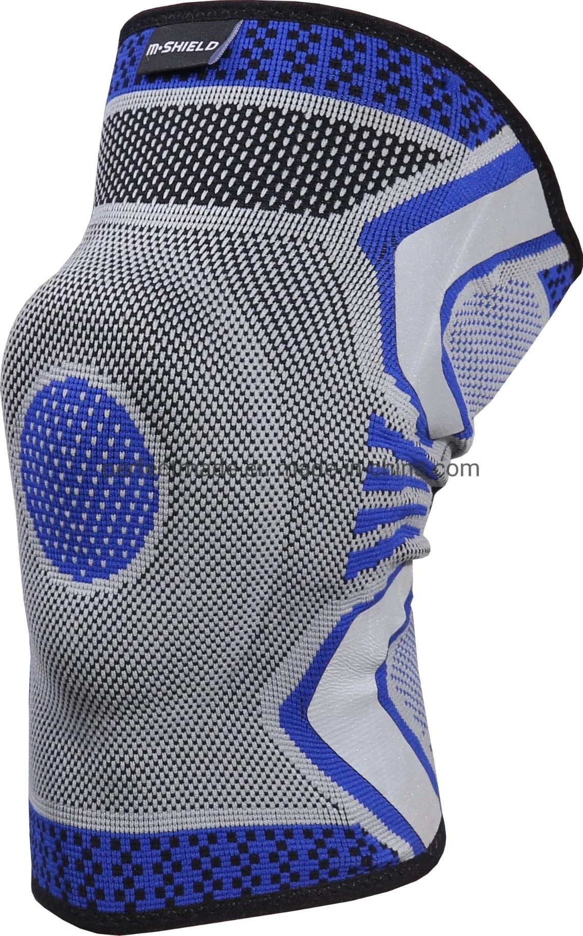 Nylon Spandex Knitted Sport Knee Brace with Silicone Pads