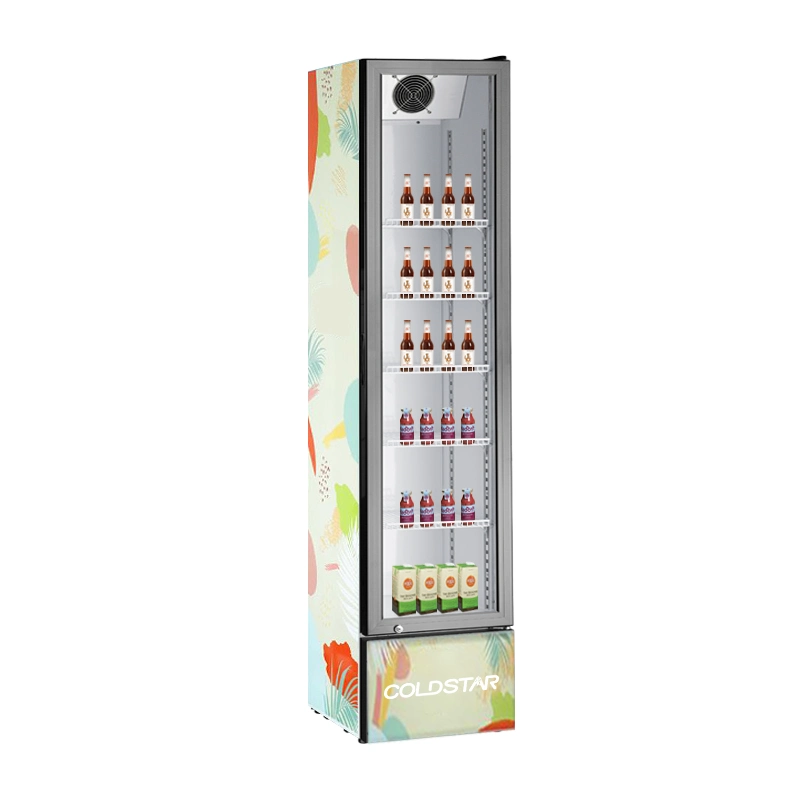 Armário de visualização para refrigeração de garrafas de bebidas super fino de 220 L.