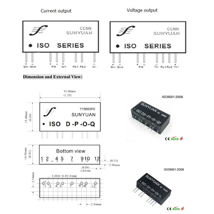 PWM Pulse Signal Transducer Frequency to 4-20mA 0-5V Voltage Transmitter