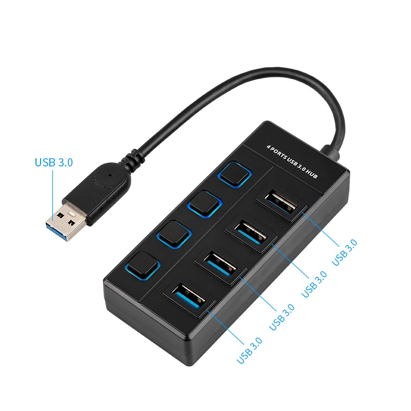 На заводе прямые продажи с возможностью горячей замены 7 портов USB 3.0 HUB 5 Гбит/с портативных компактных с кабелем