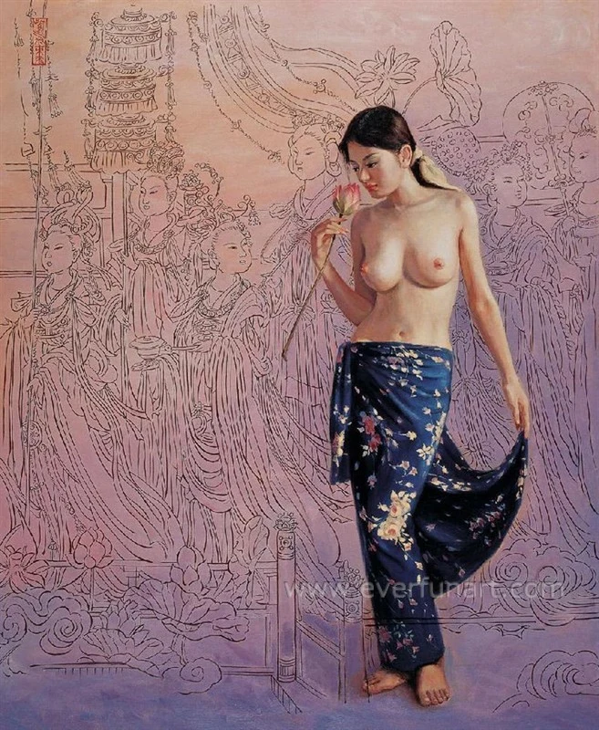 Handmade Sex Handmade Nude Art Painting (EBF-024)