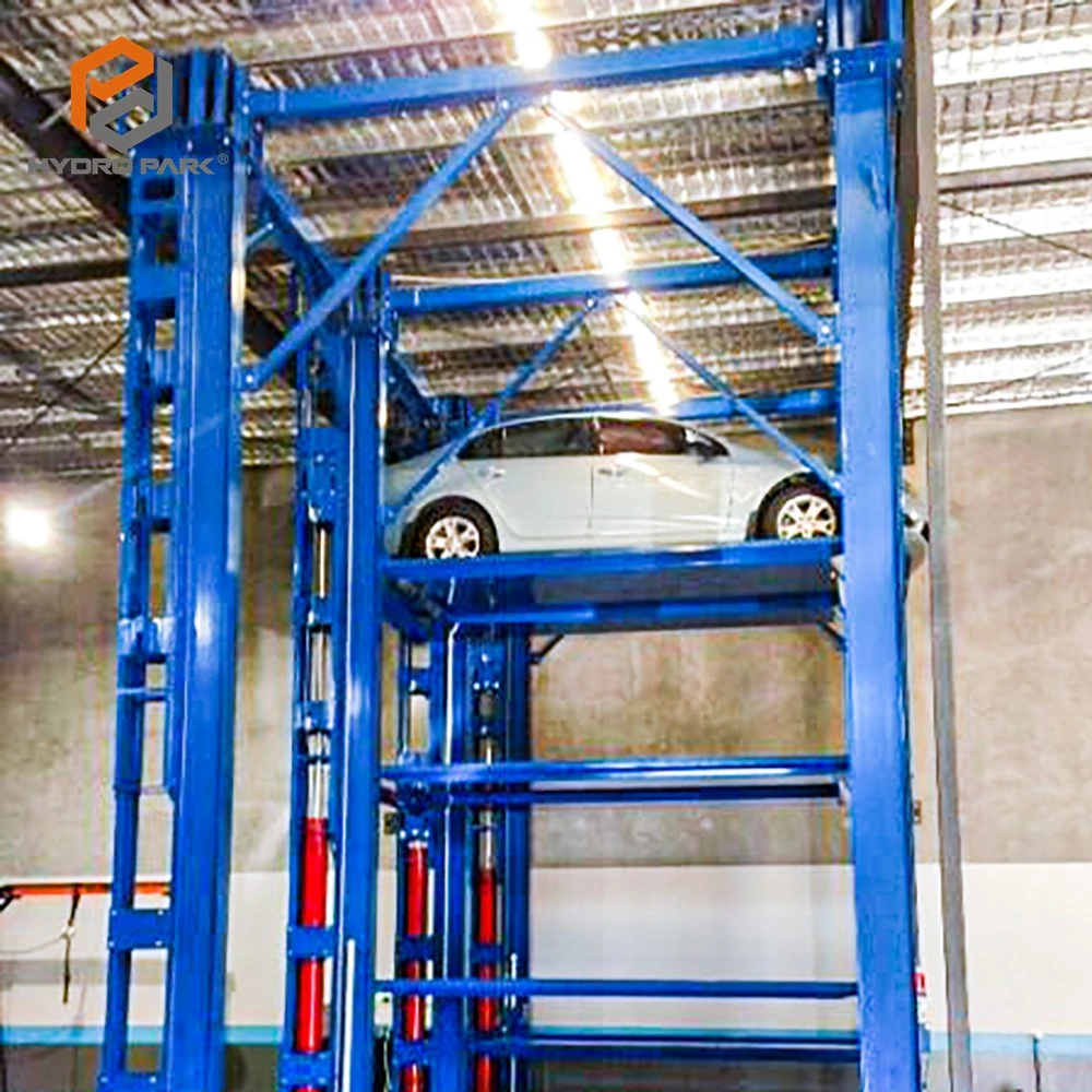 Triple Floors Vertical Type Anti-Fall Locks Hydraulic Driven Four Post Car Stack Parking System for Car Storage