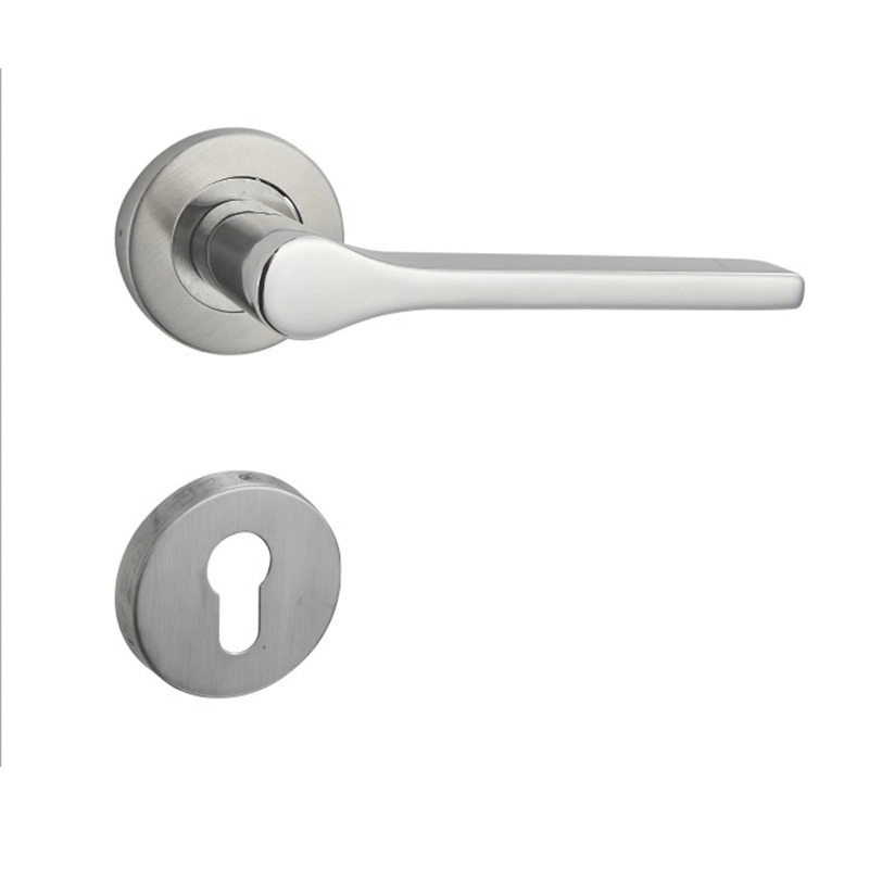 Modern Polish Single Type Stainless Steel Silvery Interior Door Lock Handle