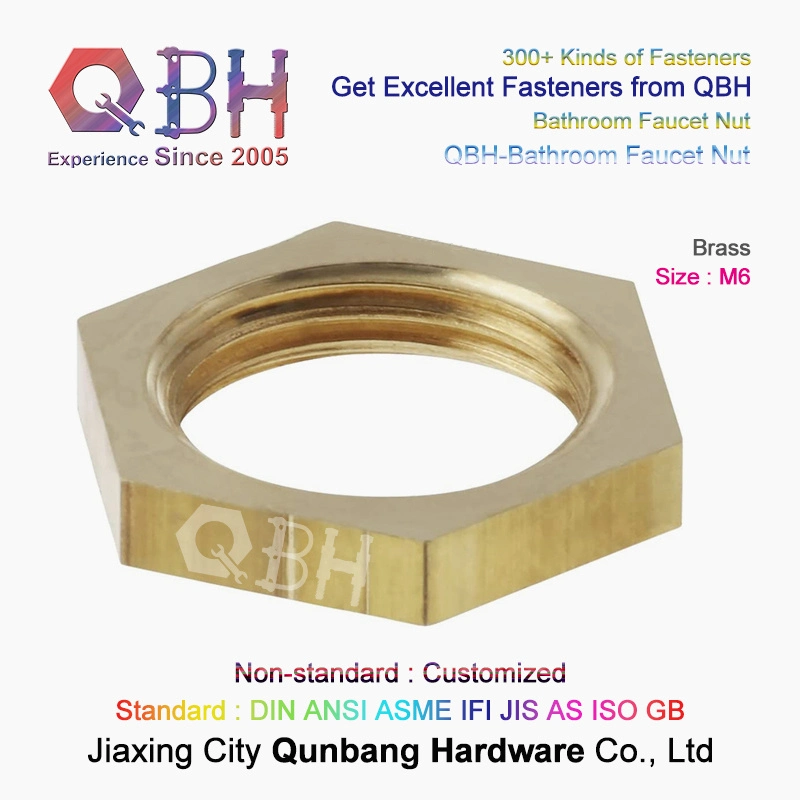 Qbh Install Repair Faucets Brass Copper M6 Spare Parts Hex Nut OEM ODM Sanitary Fastener Accessories Sets Bathroom Fittings