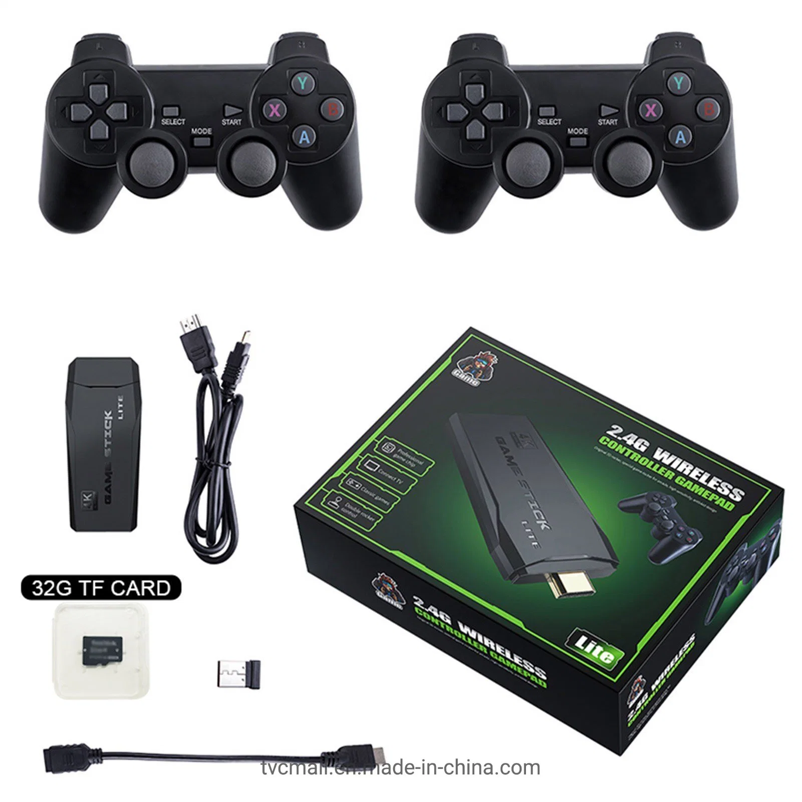 Y3 Lite console de jeu vidéo double contrôleurs sans fil 2.4G Connect TV Plug and play jeu vidéo Stick construit en 3000 jeux - 32g