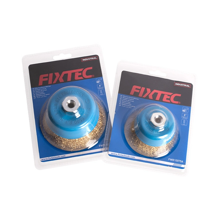 Fixtec 3" 4" 5" de la Copa de rosca rueda de alambre alambre Cepillo Cepillo de taza con la tuerca para la amoladora angular que la máquina limpia