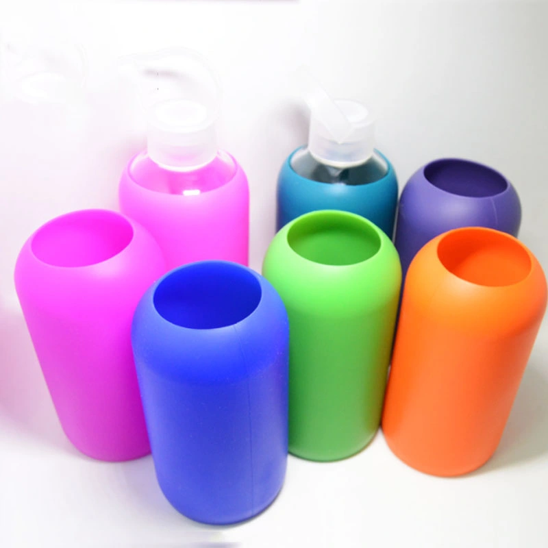 420ml Sport Glass Water with Colorful Soft Silicone Grip Glass Water Bottle Silicone