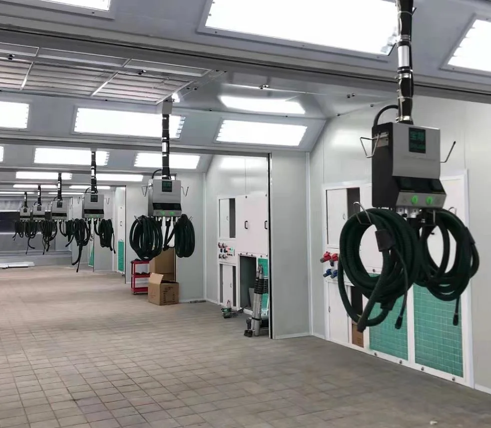 Extractor de polvo central sistema de recogida de la máquina de lijado en seco en el taller de pintura