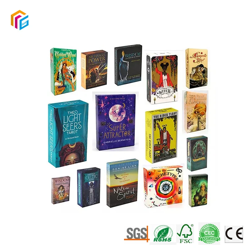 Custom Art Paper Full Color Offset Printed 42PCS Affirmation Set Tarot Cards with Guidebook